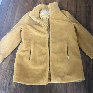 loft faux sherpa funnel neck coat size XL